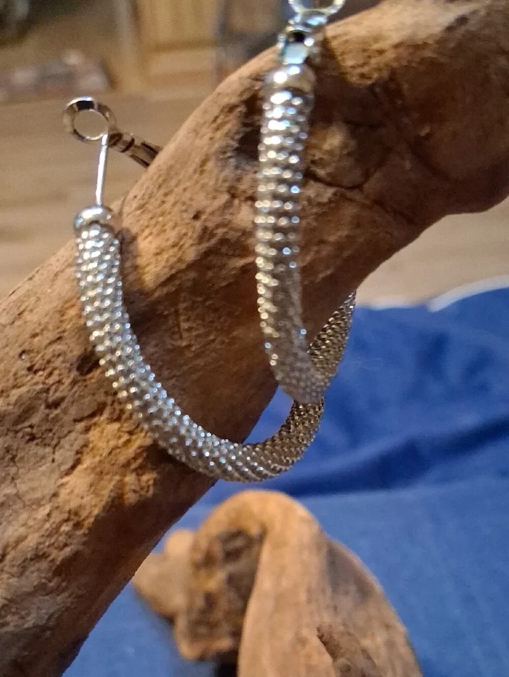 Silver Textured Hoop Earrings - Classic Women's Jewelry